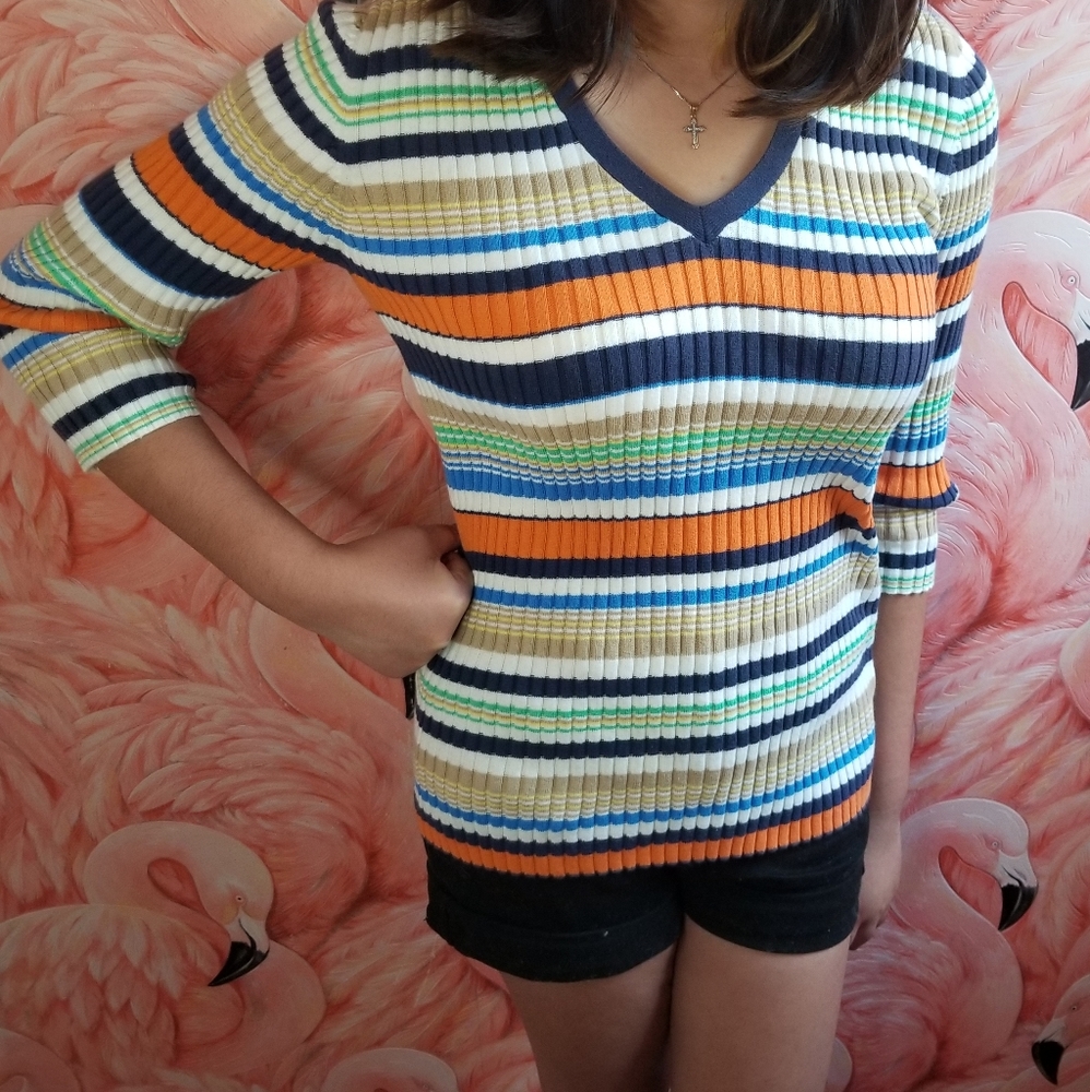 Y2K Tommy Hilfiger Stretchy 3/4 Sleeve Size Med